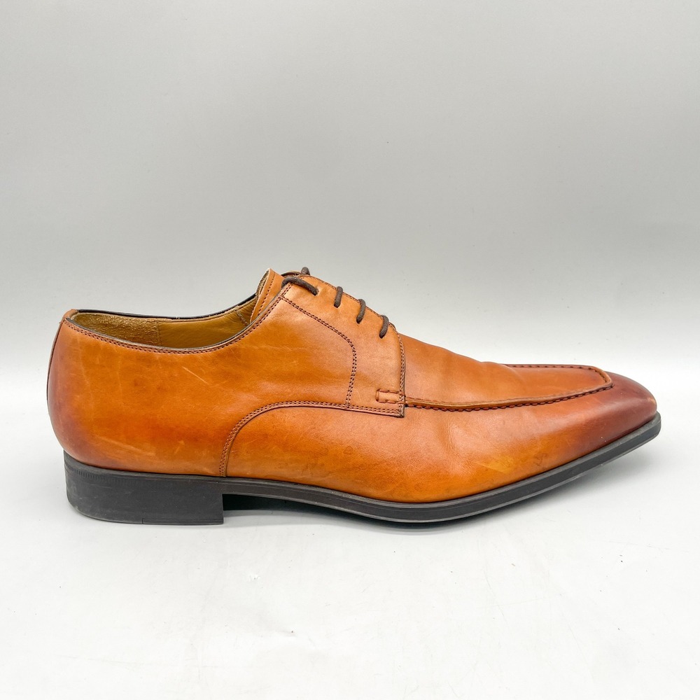 Magnanni Mens 11M Romelo Apron Toe Derby Dress Shoe Cognac Leather Preppy Oxford